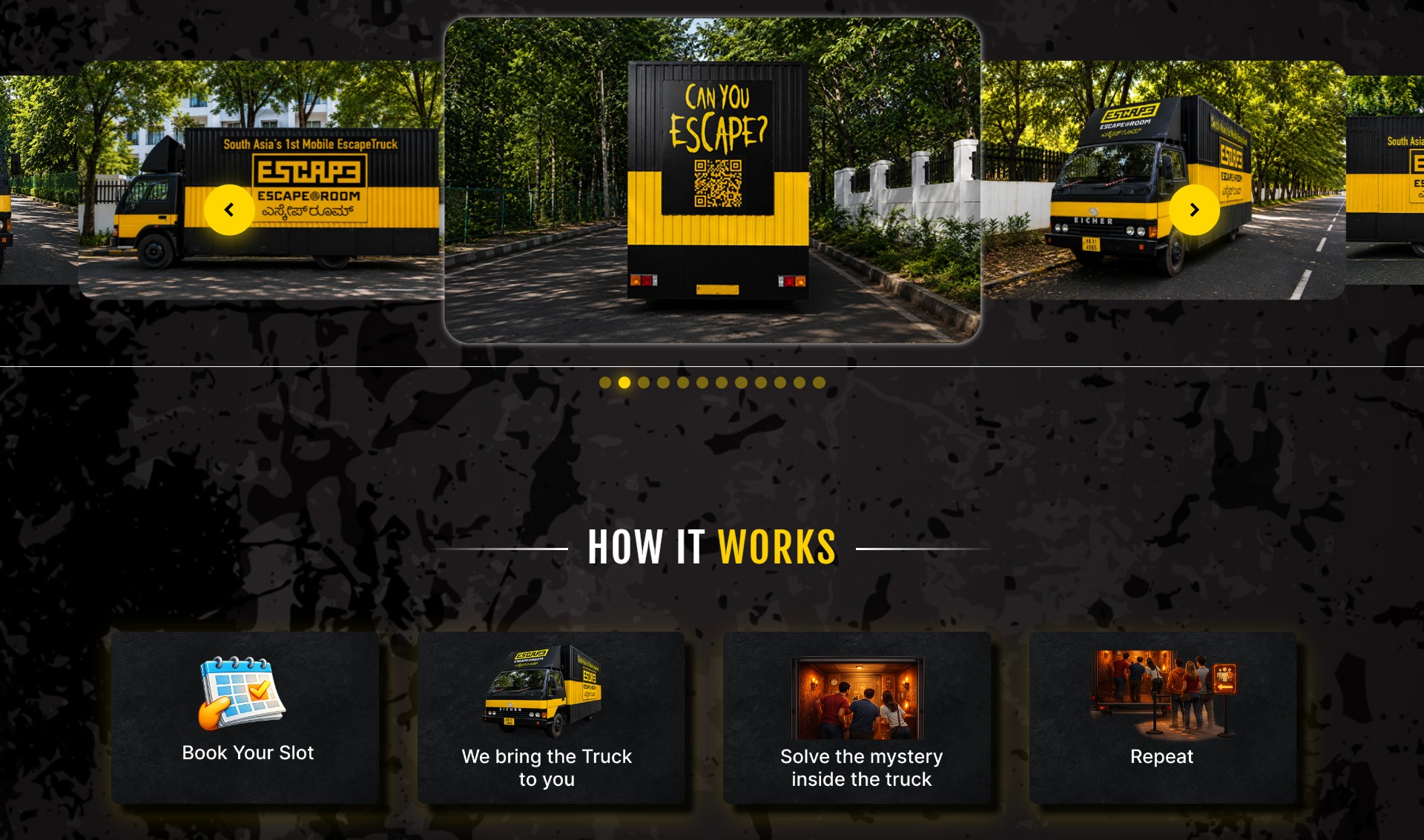 Escape Truck Website Design & Development for Escape Room MGM
