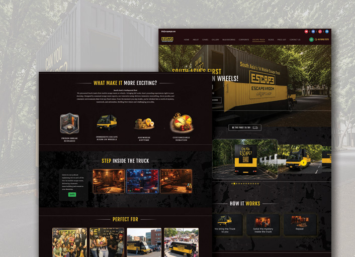 Escape Truck Website Design & Development for Escape Room MGM