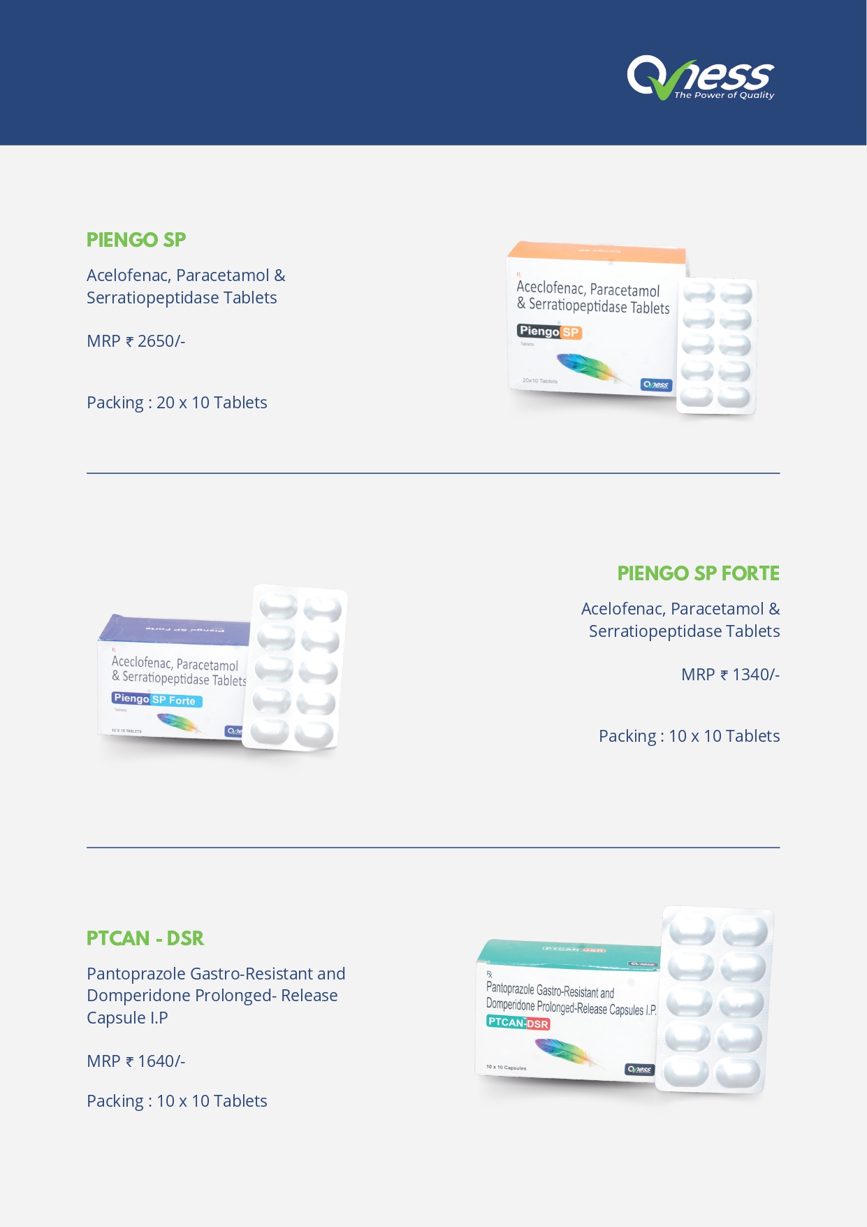 Qness Pharmaceuticals Product Catalogue