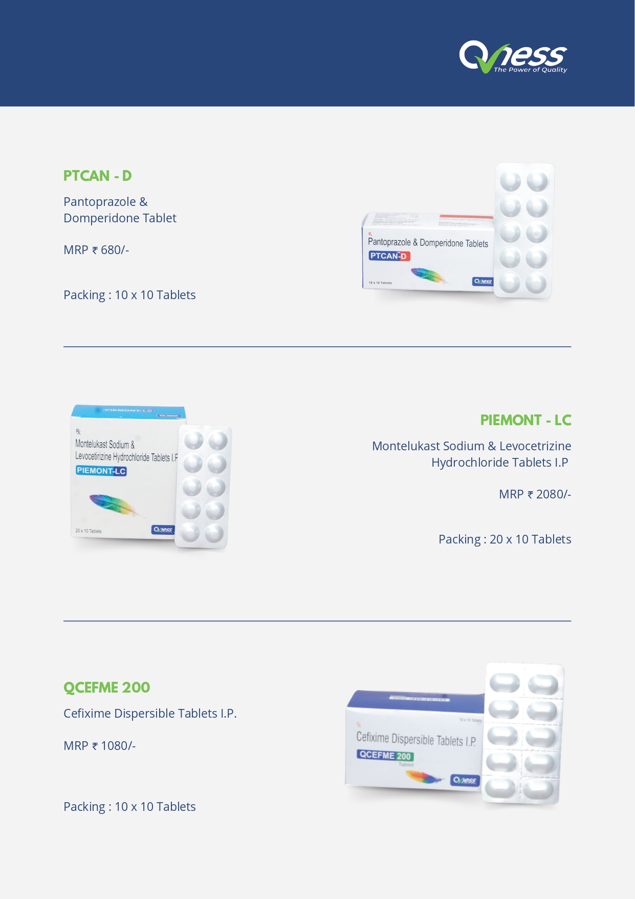Qness Pharmaceuticals Product Catalogue