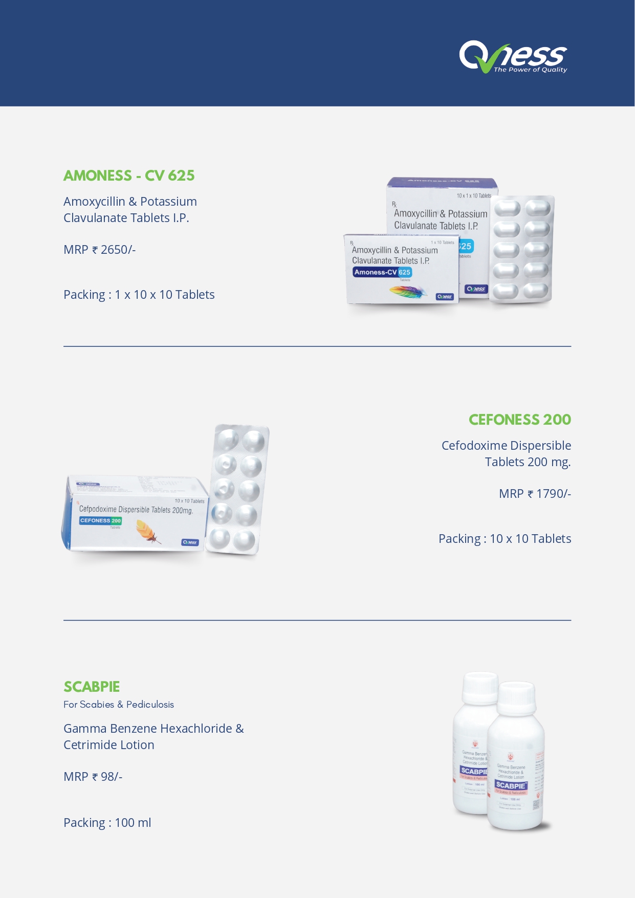 Qness Pharmaceuticals Product Catalogue