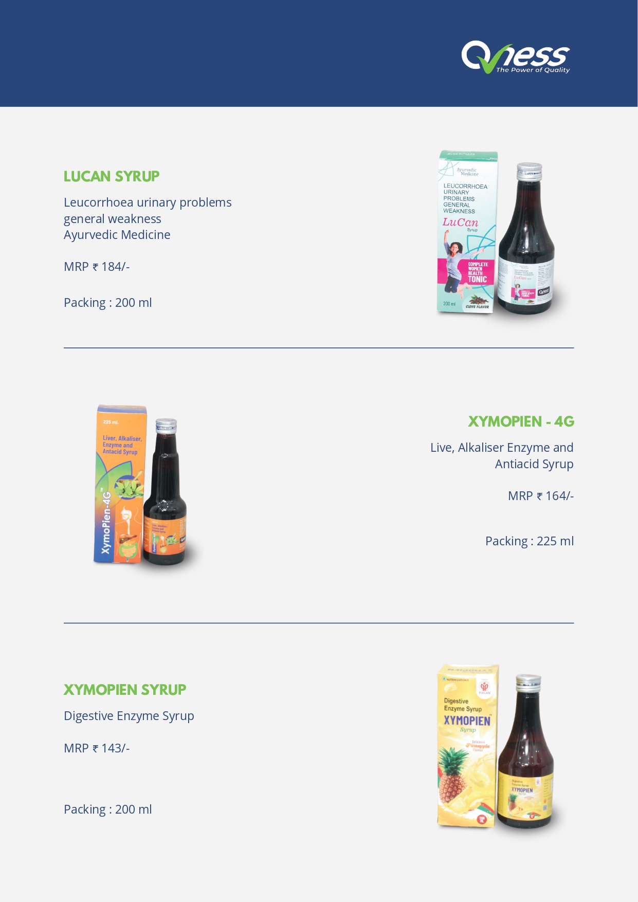 Qness Pharmaceuticals Product Catalogue