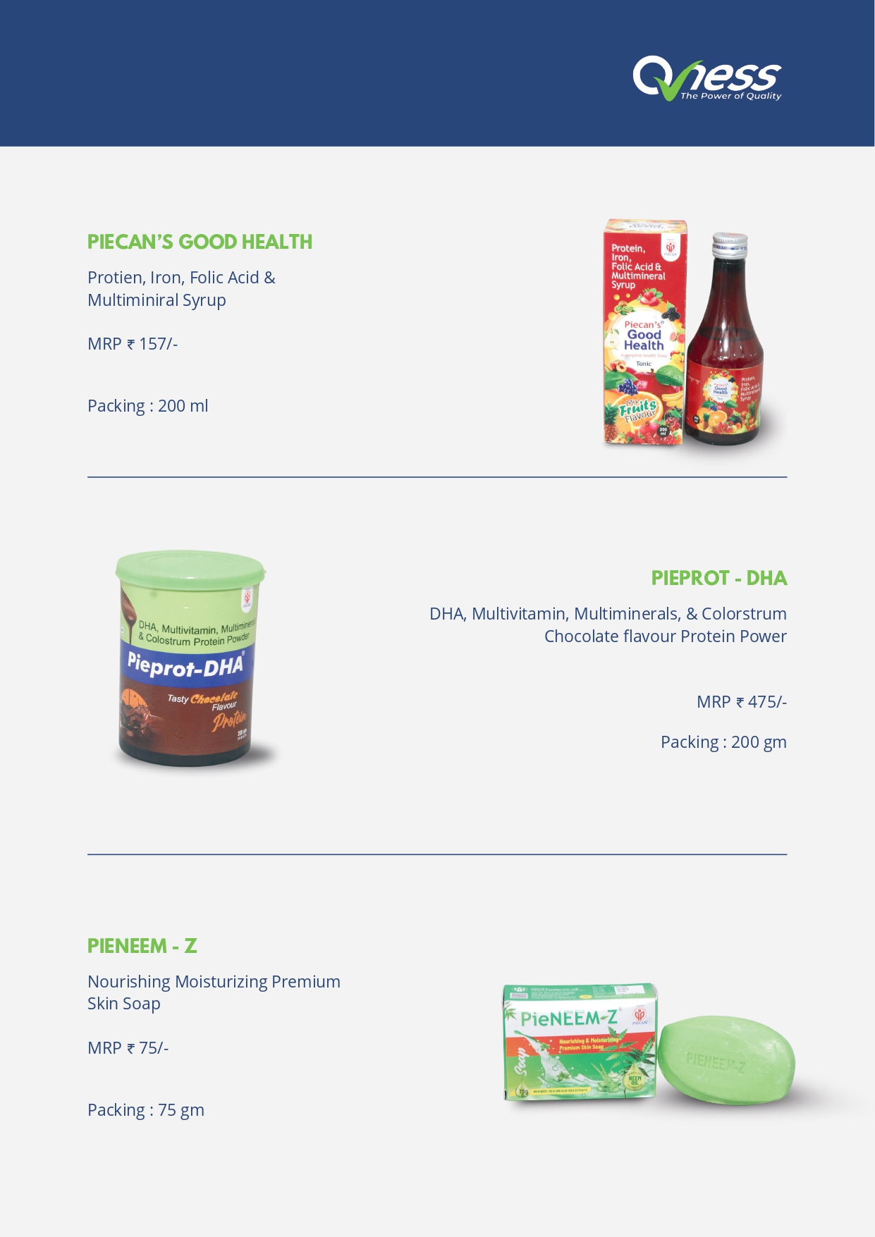Qness Pharmaceuticals Product Catalogue