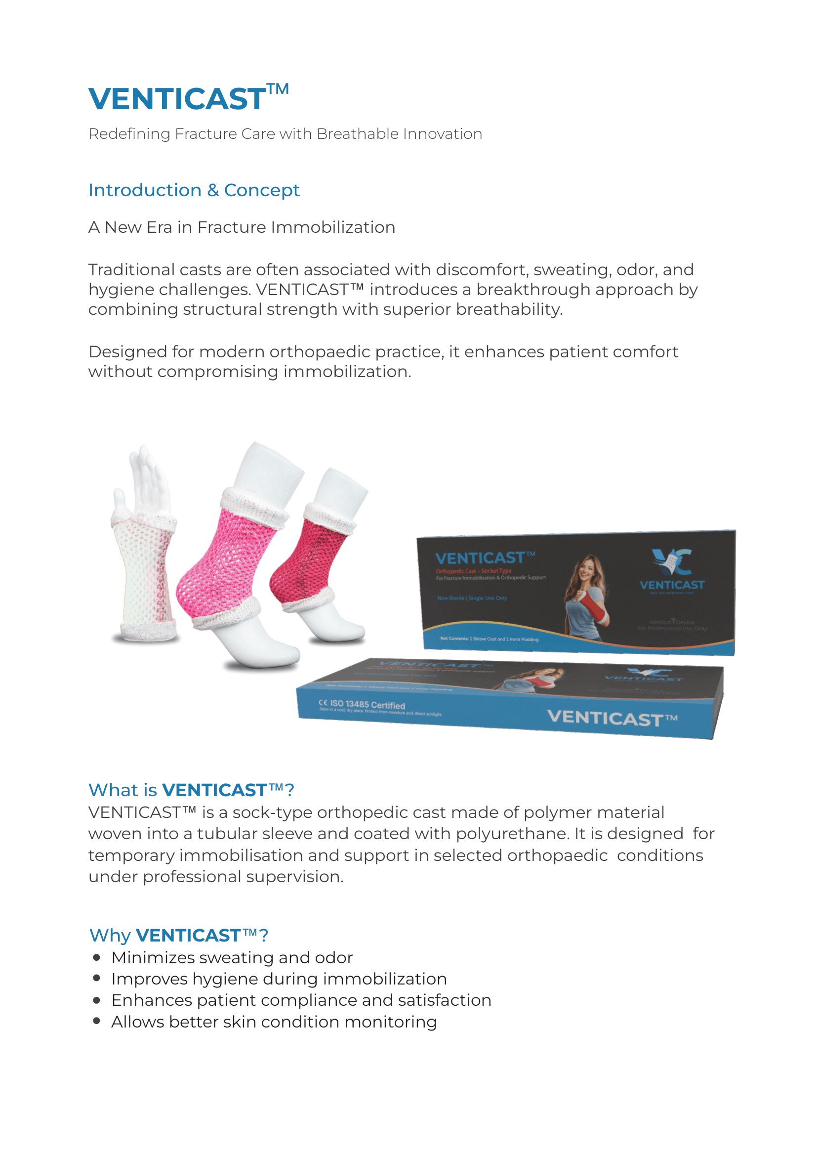 Venticast Orthopedic Product Brochure Design