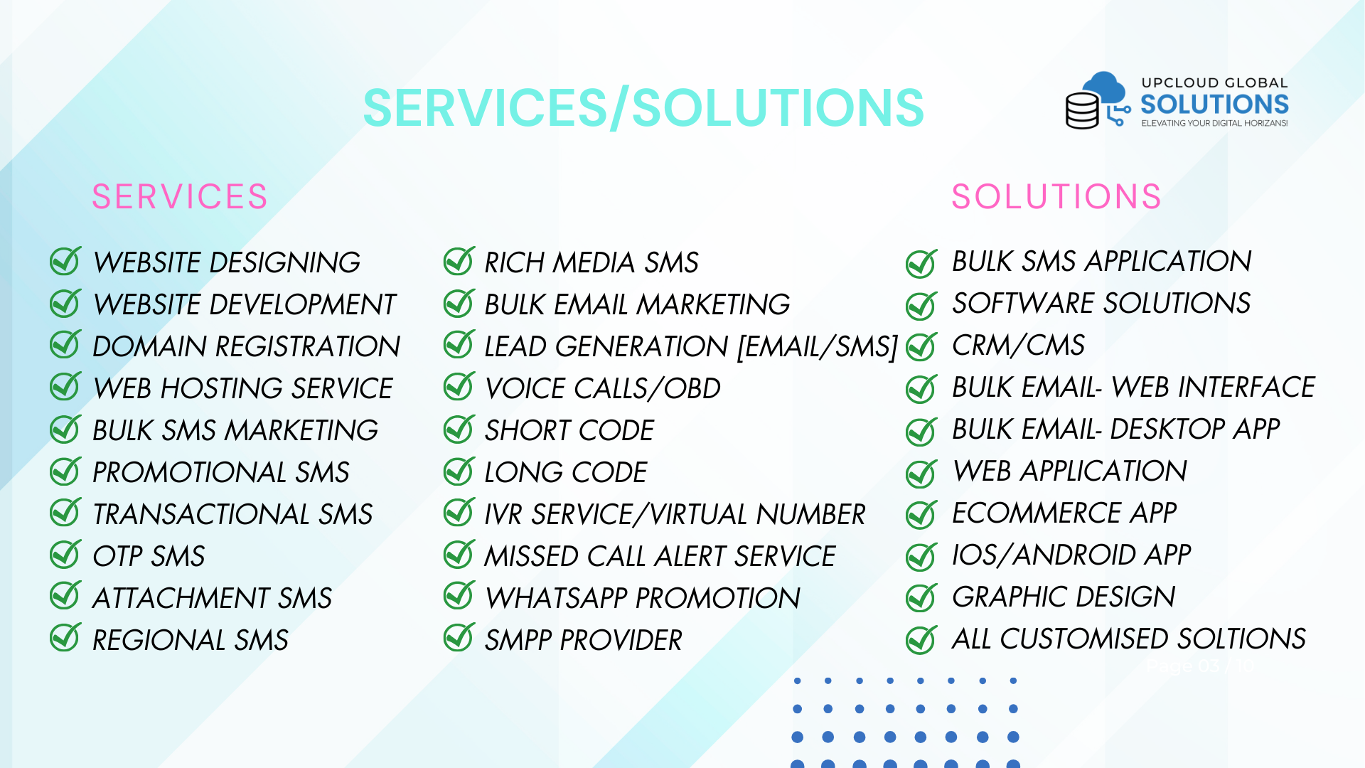 UpCloud Global Solutions Company Profile Design