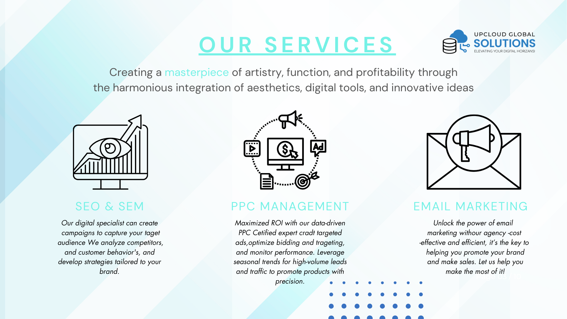 UpCloud Global Solutions Company Profile Design