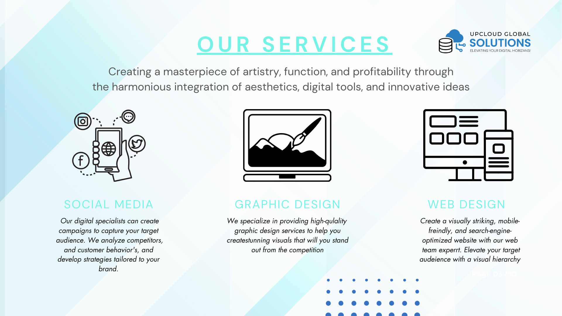 UpCloud Global Solutions Company Profile Design