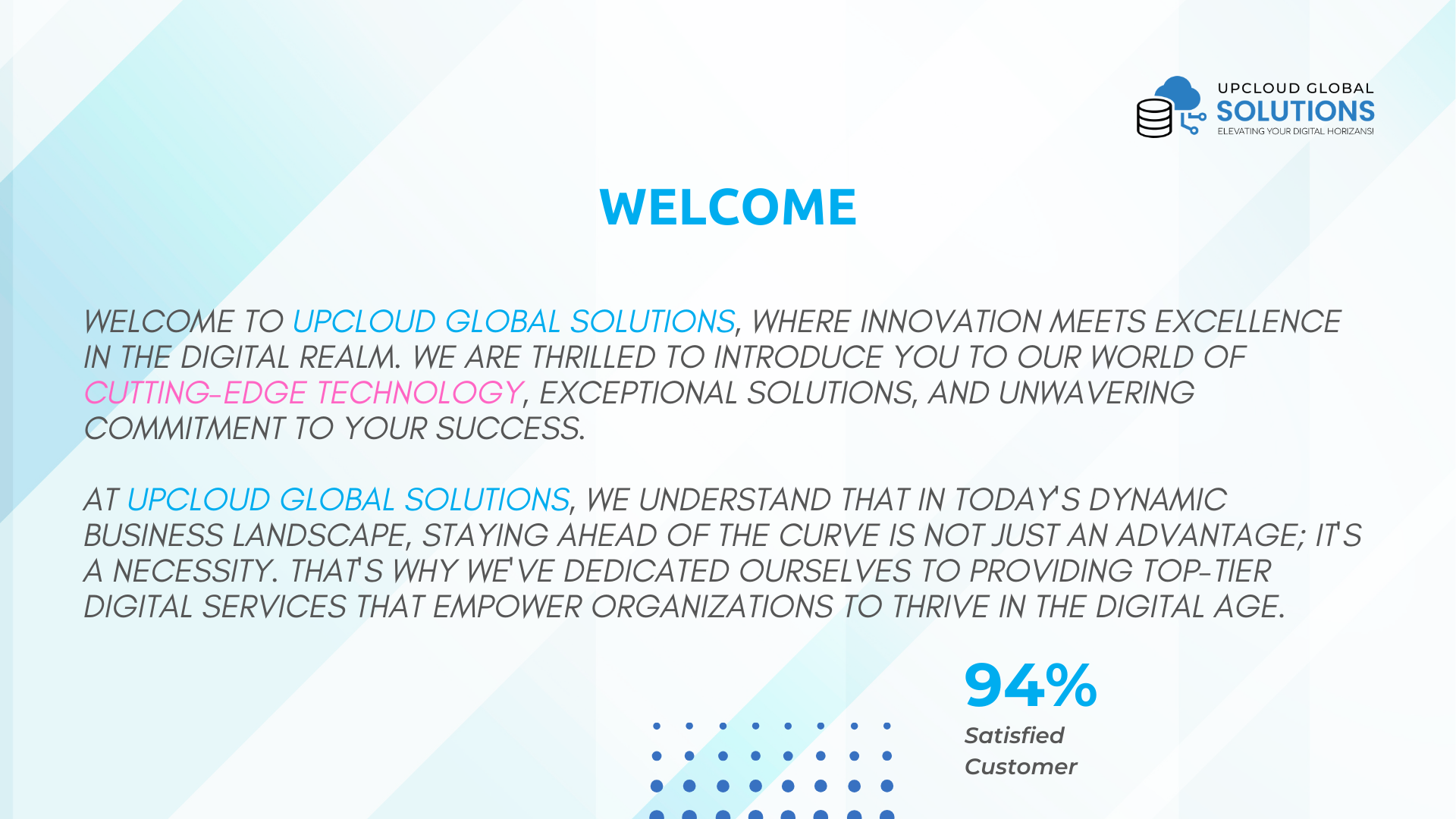 UpCloud Global Solutions Company Profile Design
