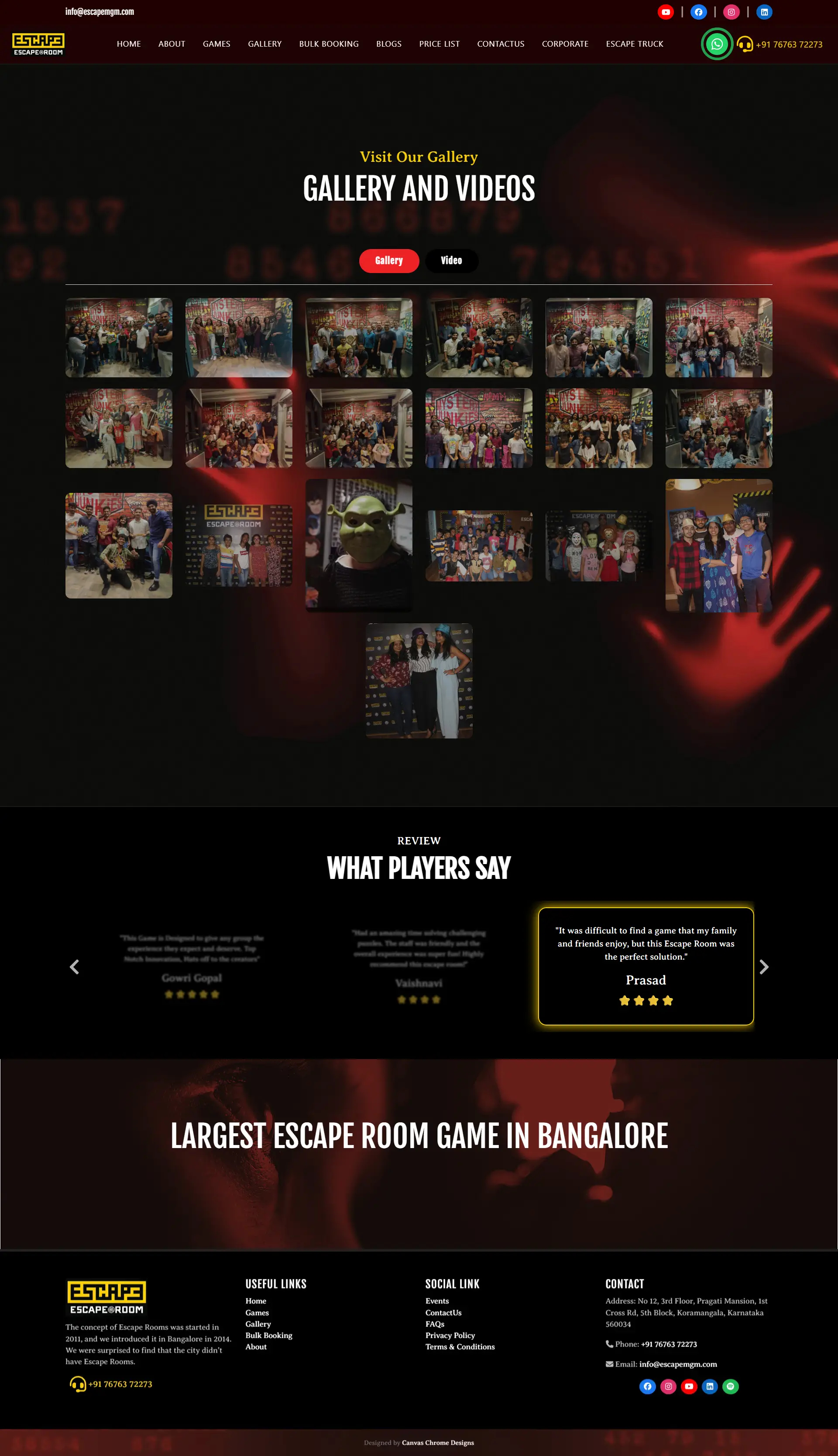 Escape Room Koramangala — Immersive Escape Experience Website