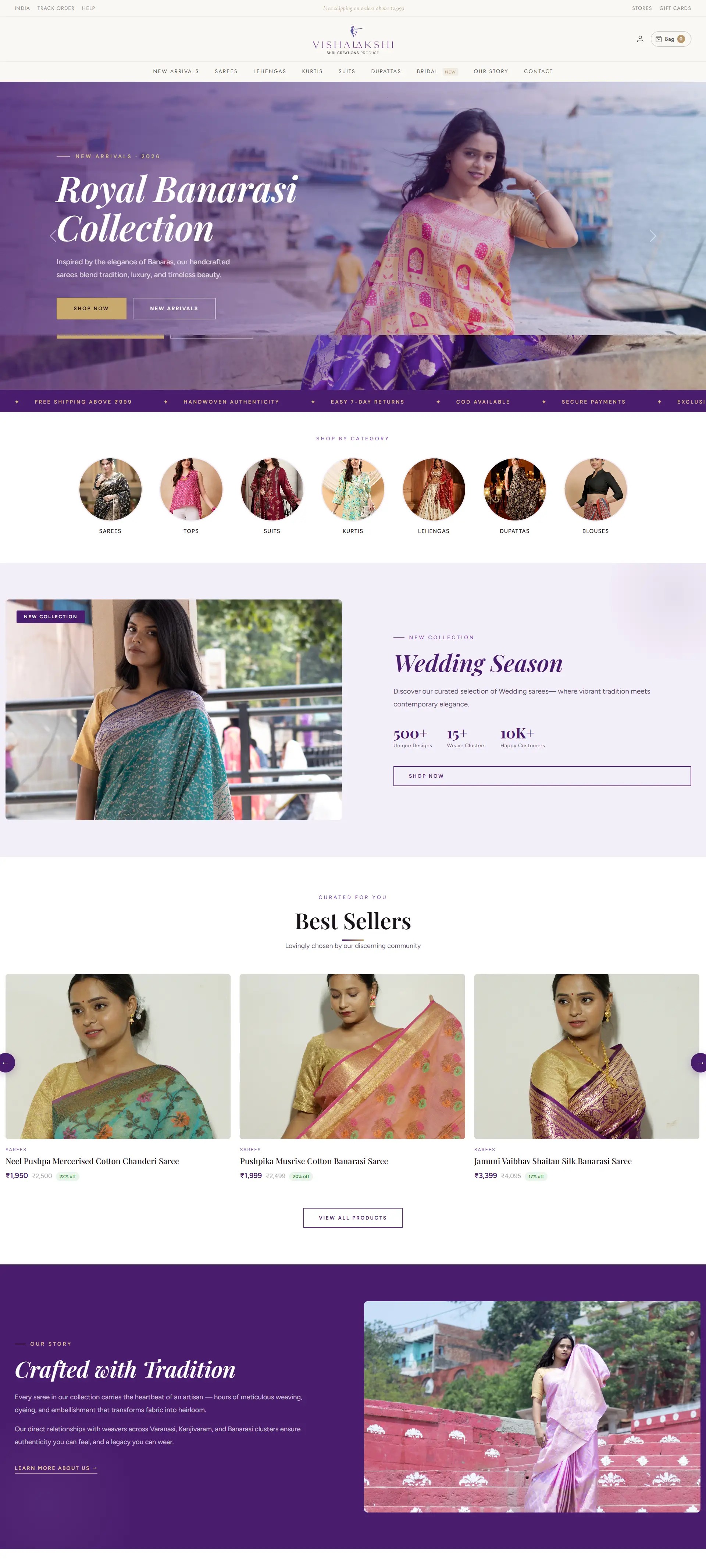 Shri Vishalakshi — Scalable E-commerce Website
