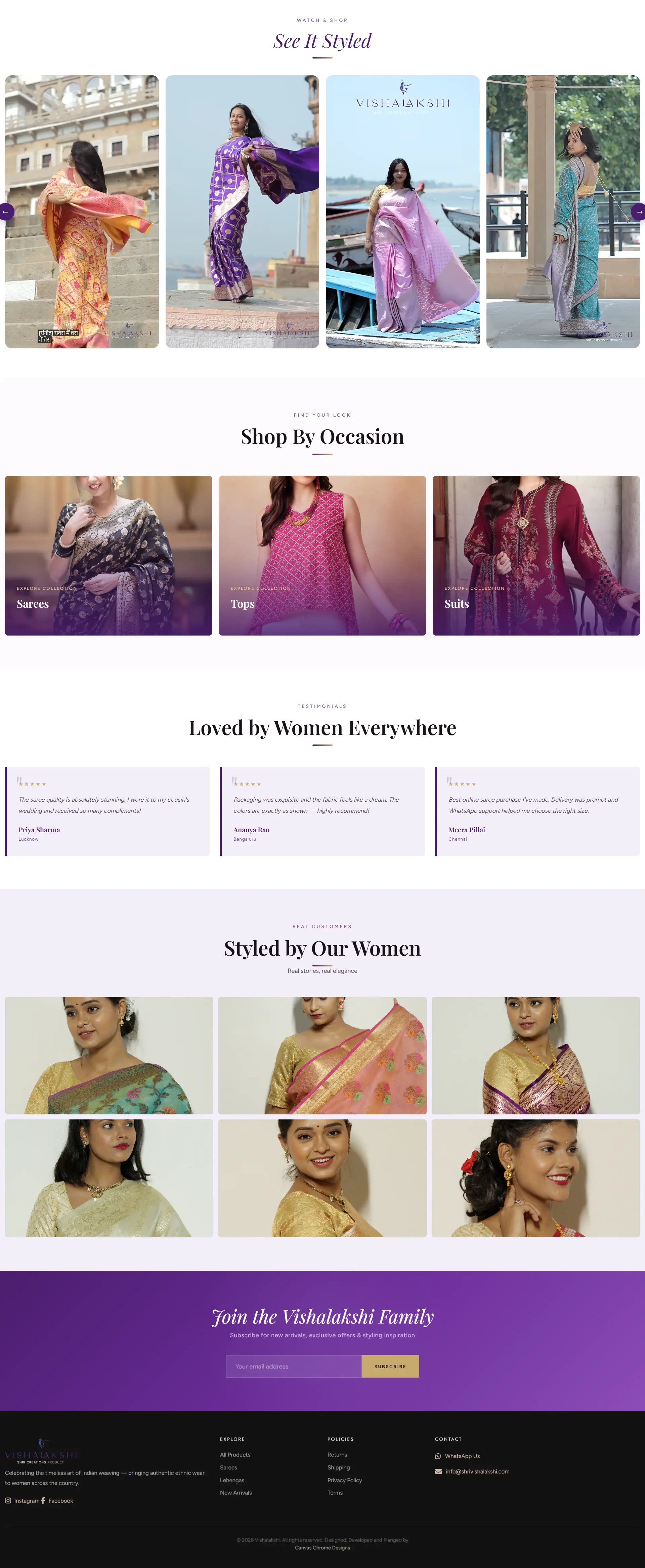 Shri Vishalakshi — Scalable E-commerce Website