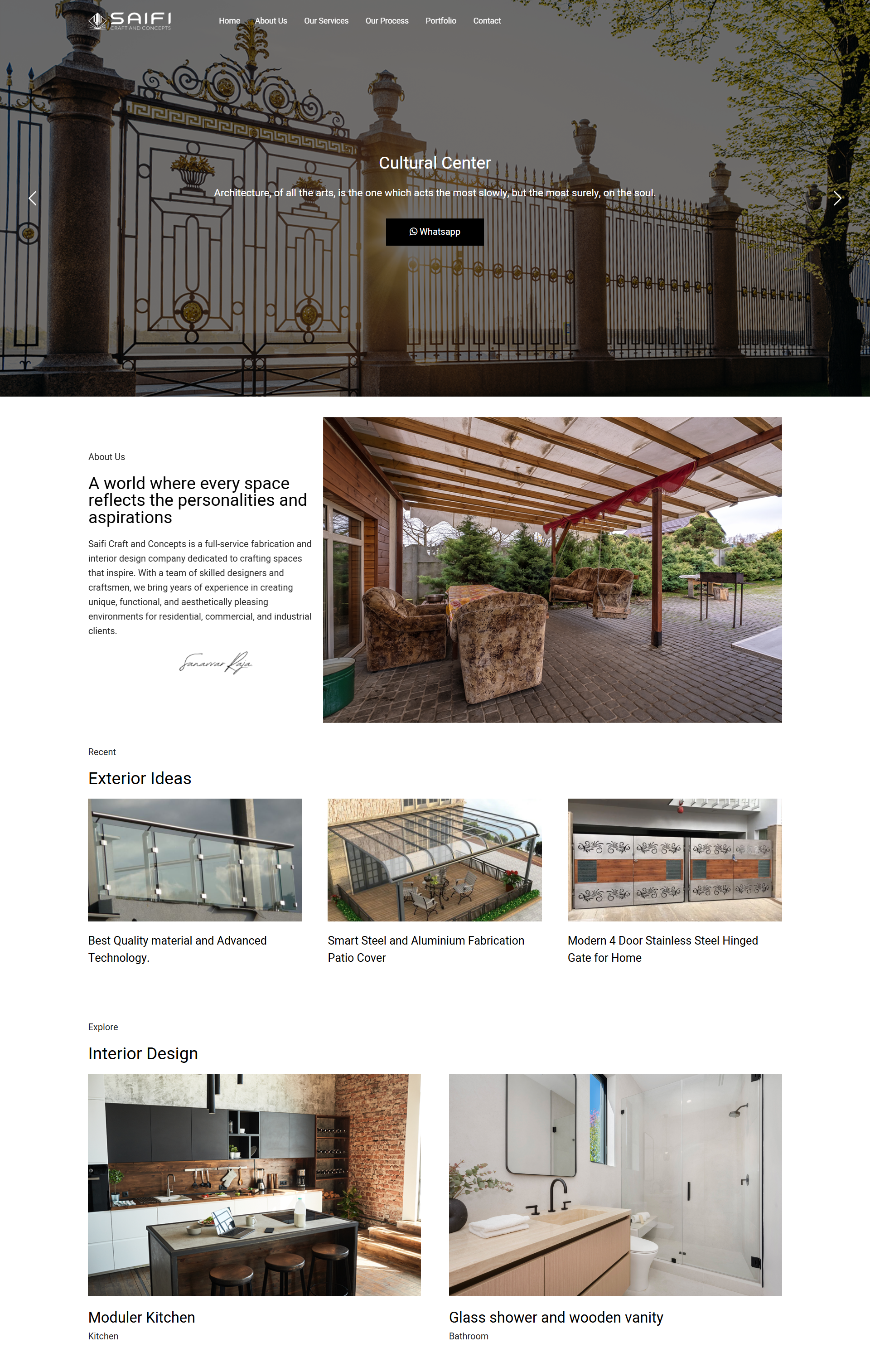 Saifi Craft and Concepts — Interior & Fabrication Website