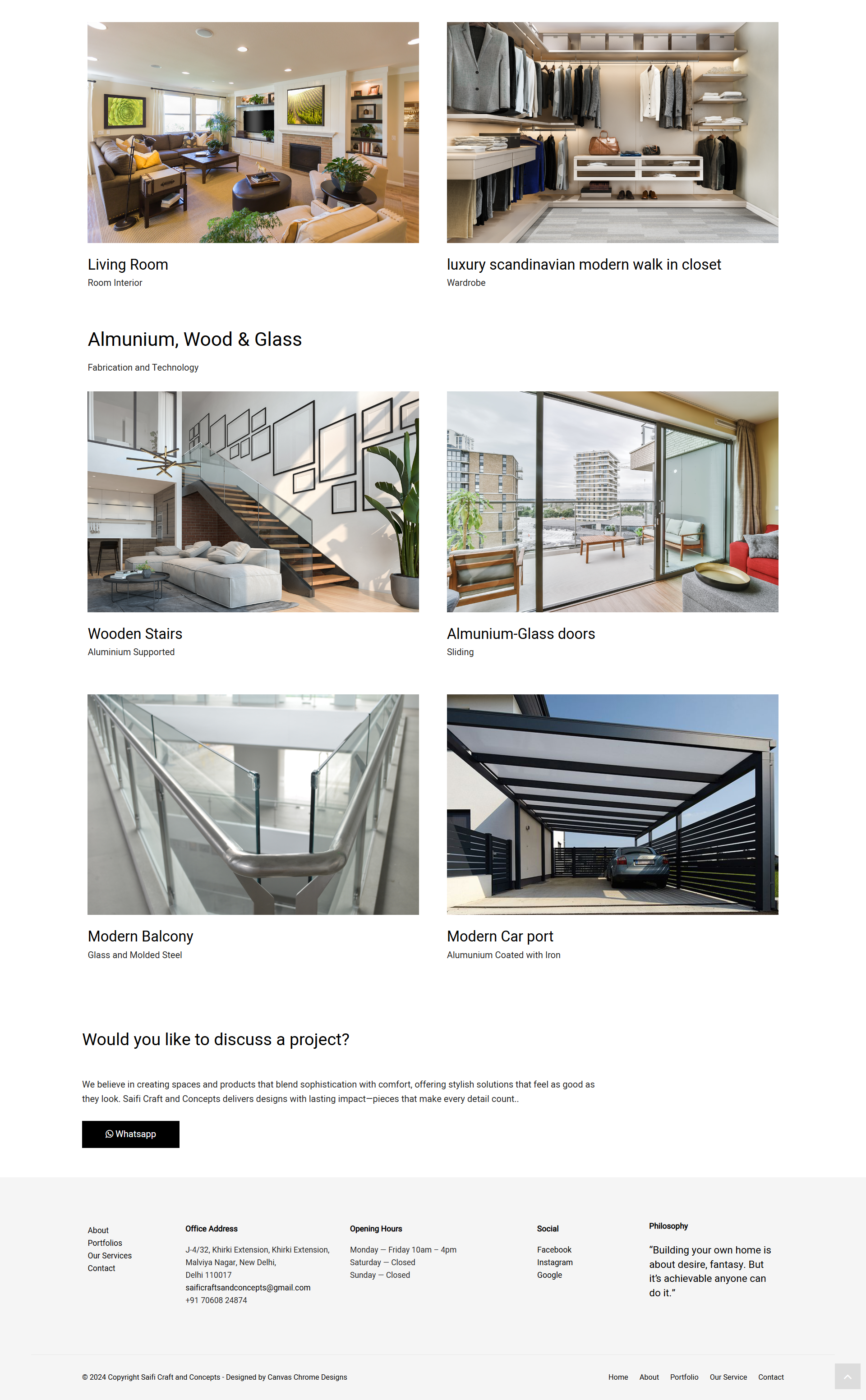 Saifi Craft and Concepts — Interior & Fabrication Website