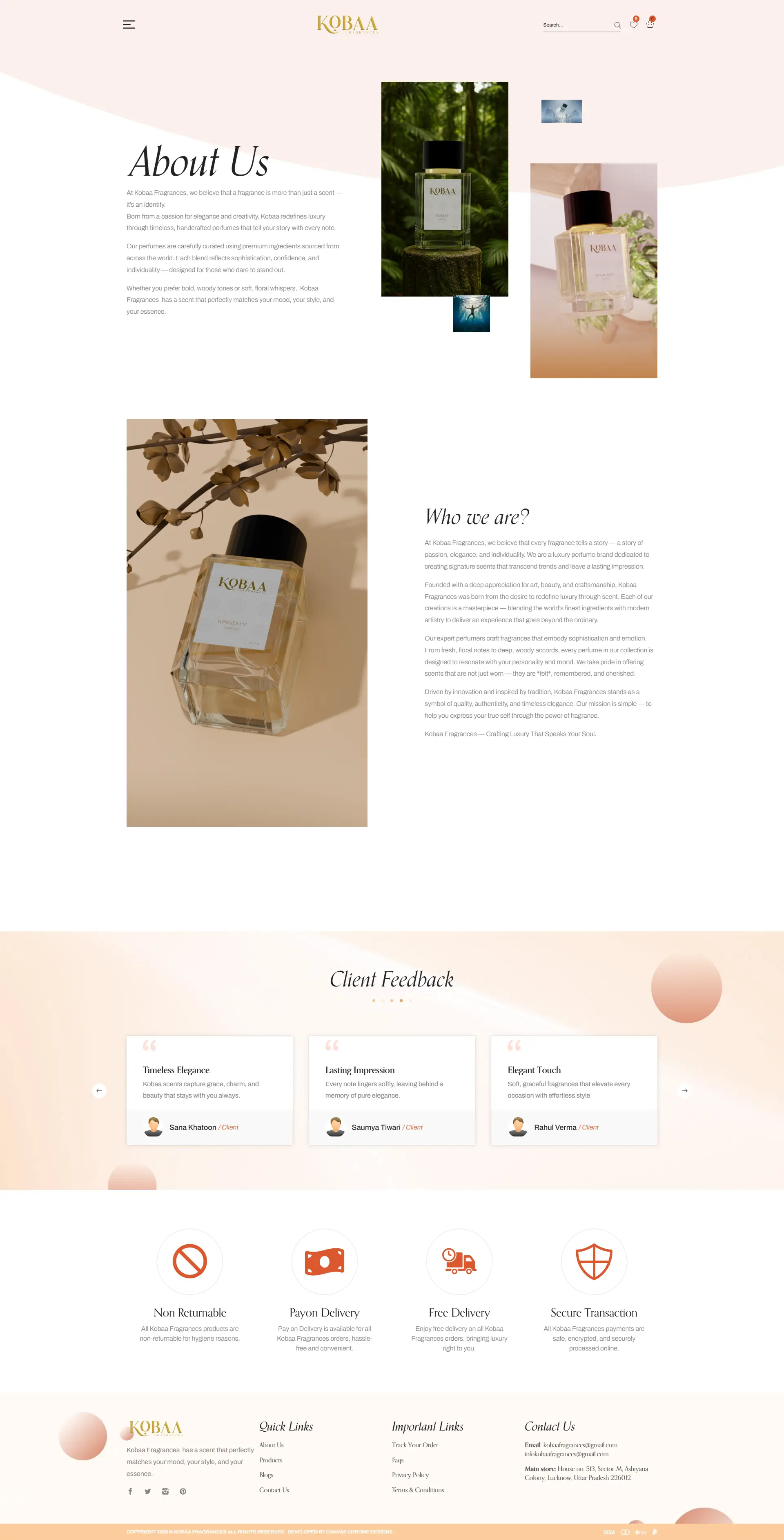 Kobaa Fragrances — Premium Luxury eCommerce Website