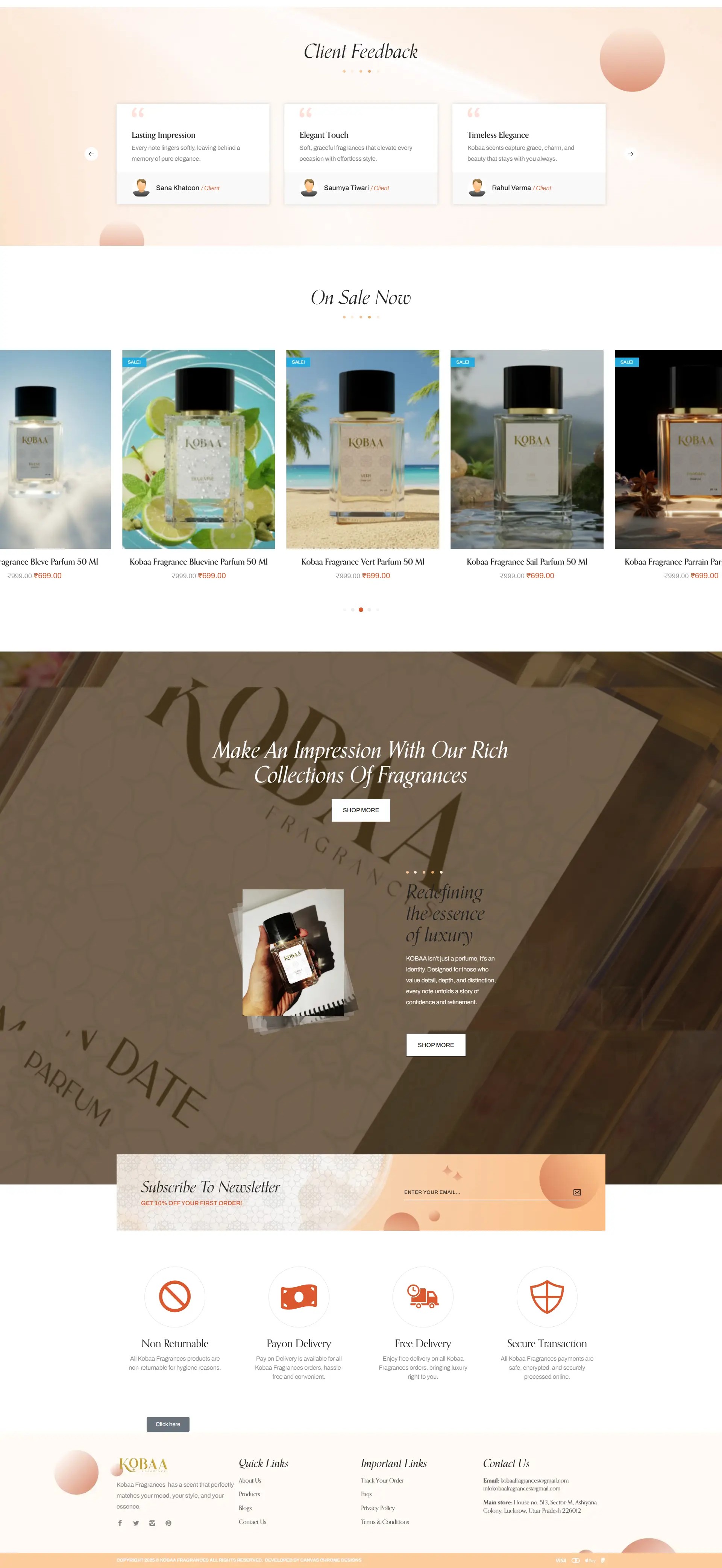 Kobaa Fragrances — Premium Luxury eCommerce Website