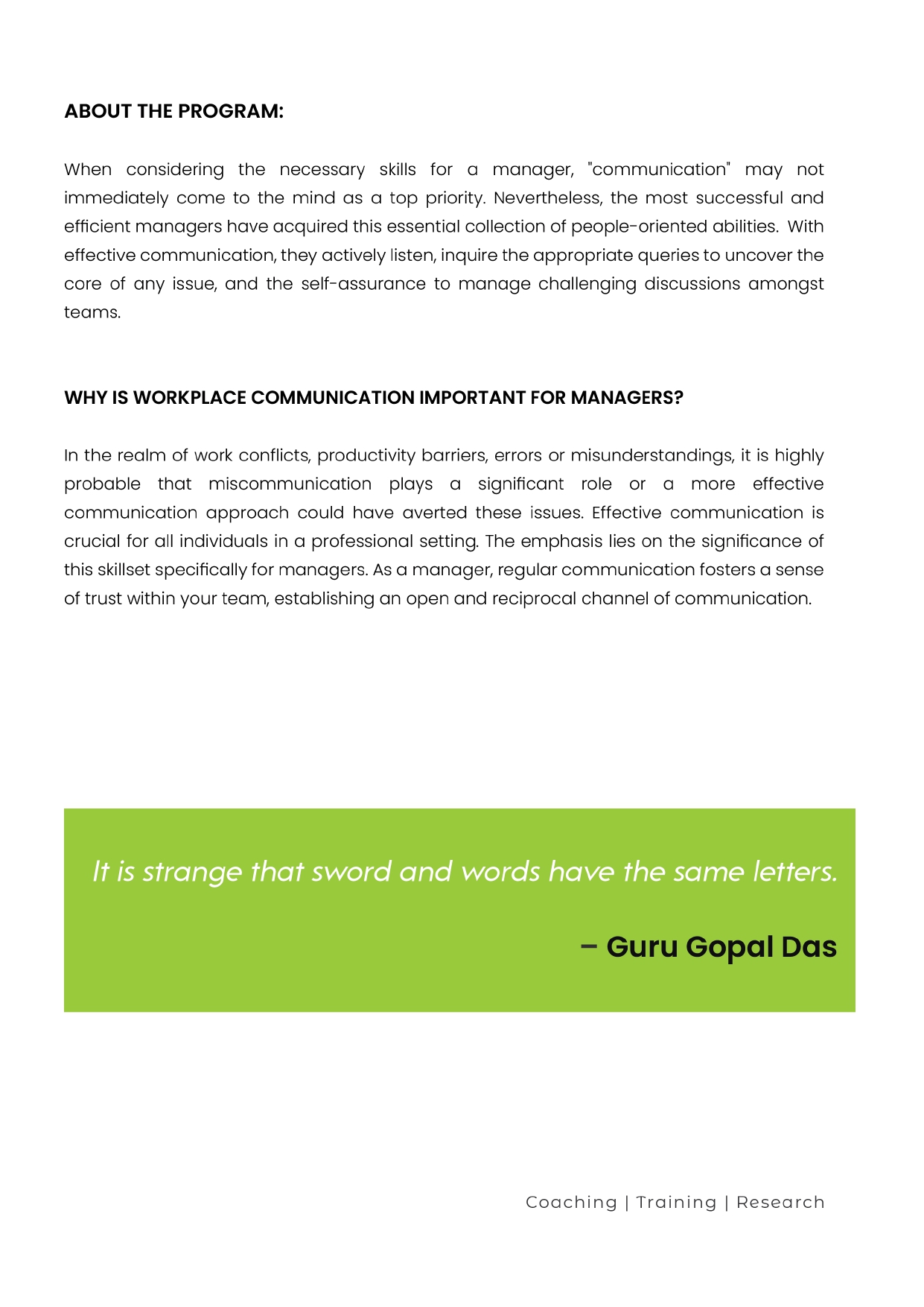 Communication & Interpersonal Skills Excellence Program Brochure