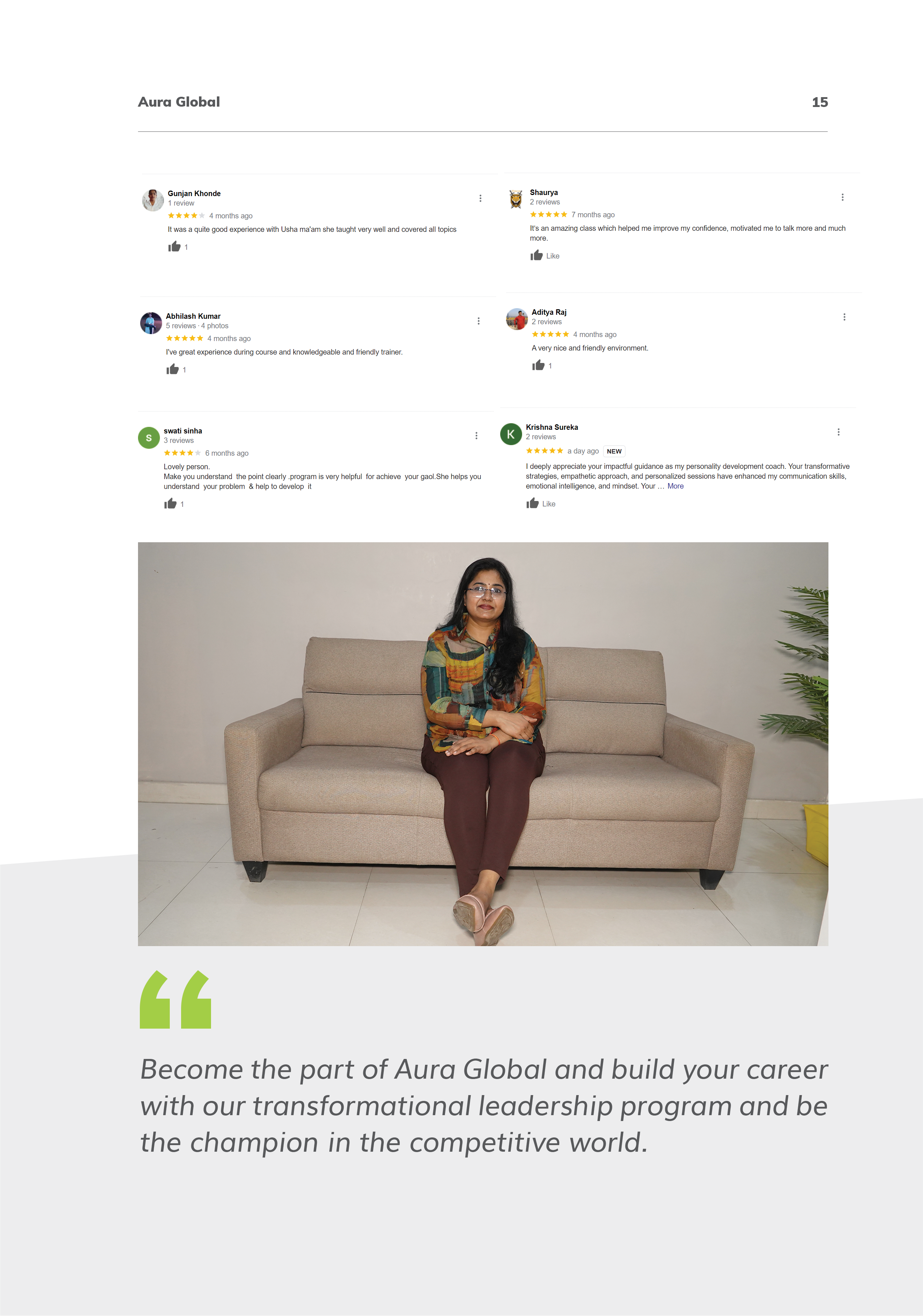 AURA Global Training & Consulting — Corporate Brochure