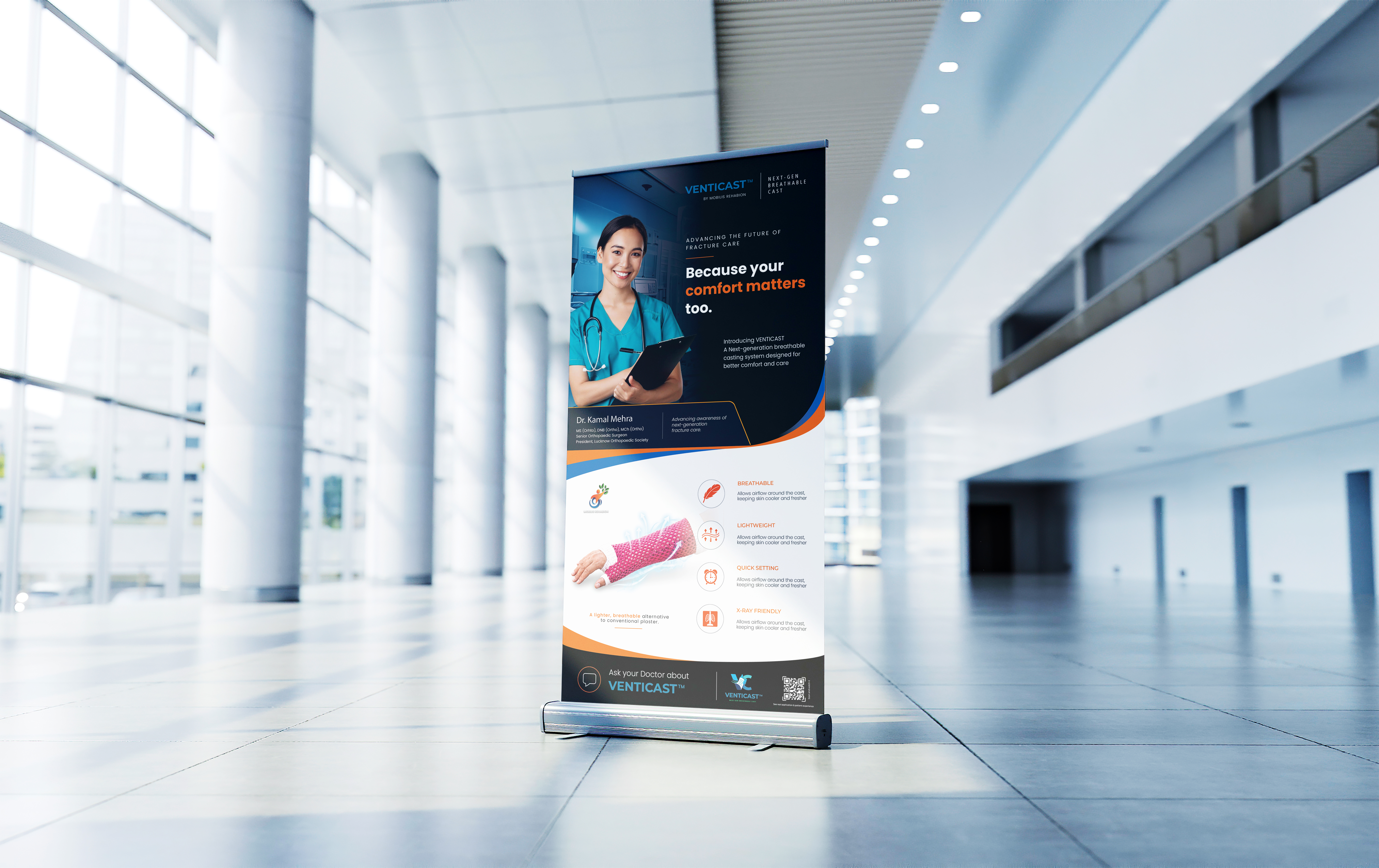 Venticast Standee Design for Healthcare