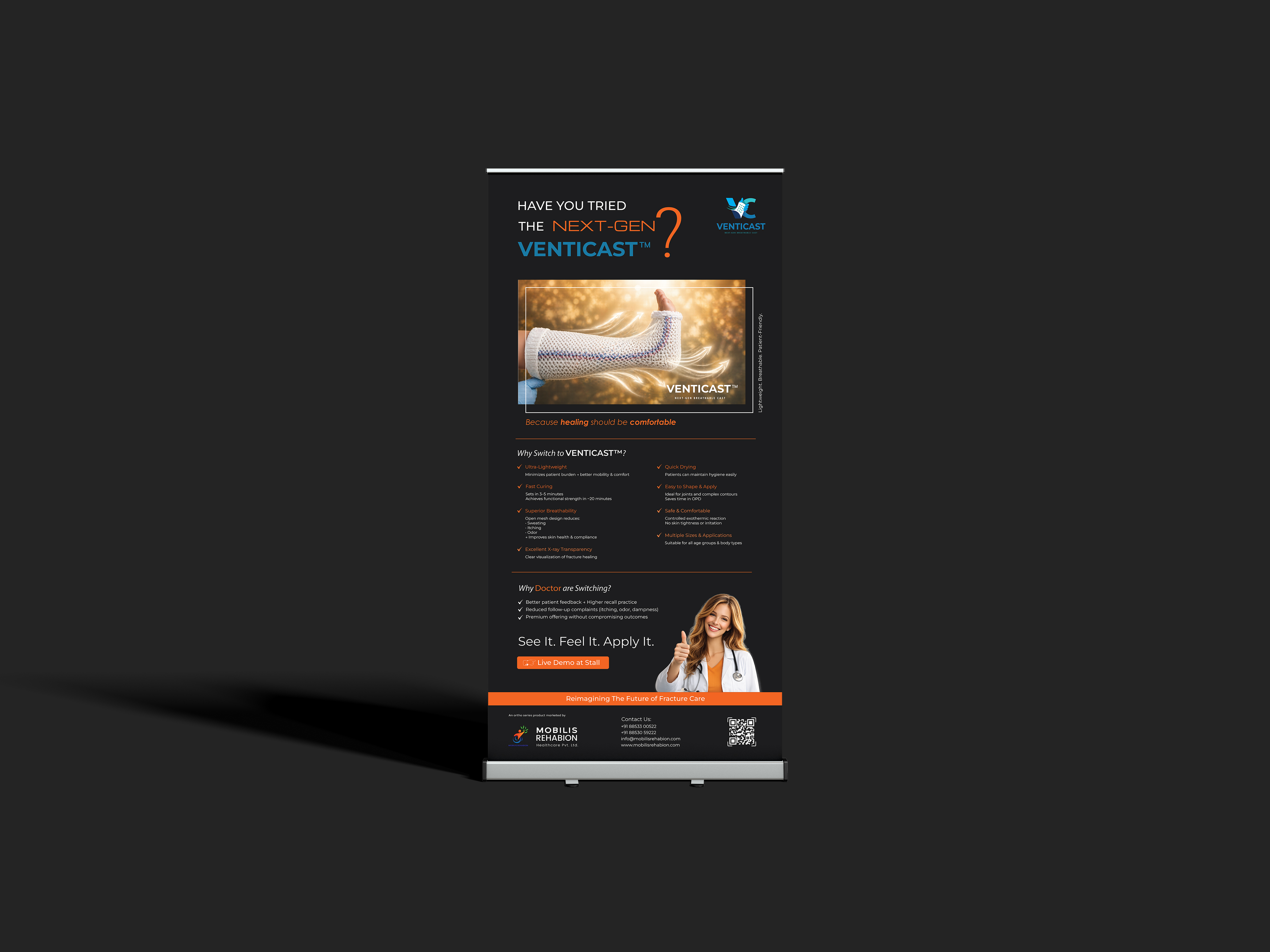 Venticast Standee Design for Healthcare